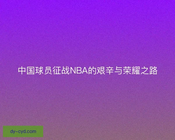 中国球员征战NBA的艰辛与荣耀之路